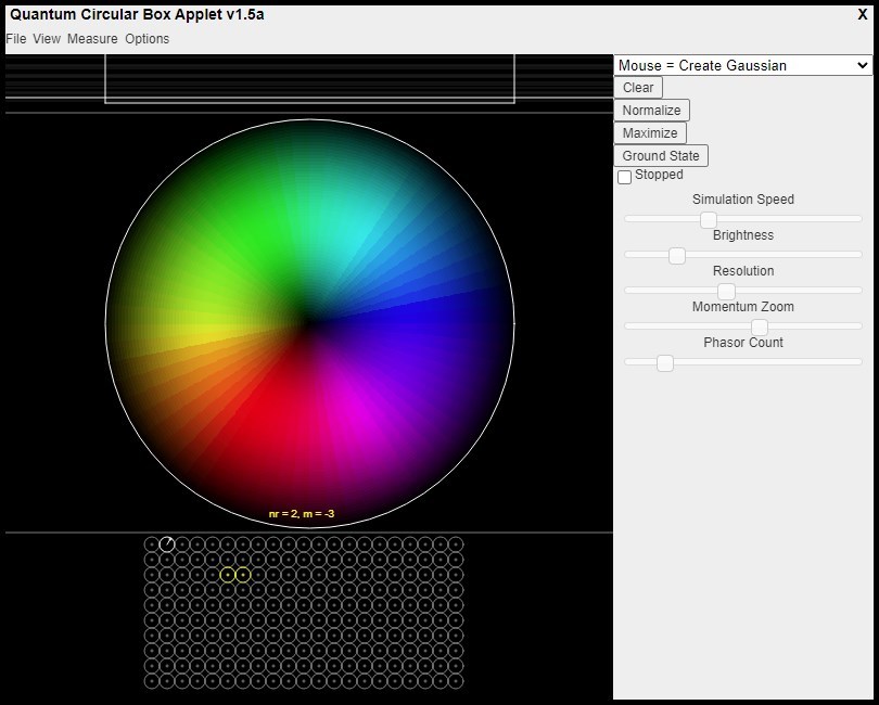 Simulao Quntica em 2D: Partcula no Poo Circular